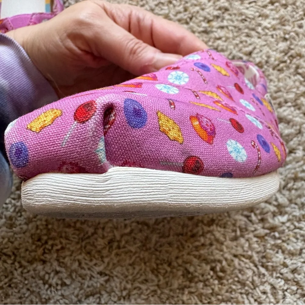 TOMS X CANDY LAND Pink Slip On Shoes Flats Alpargata Women's Size 8.5